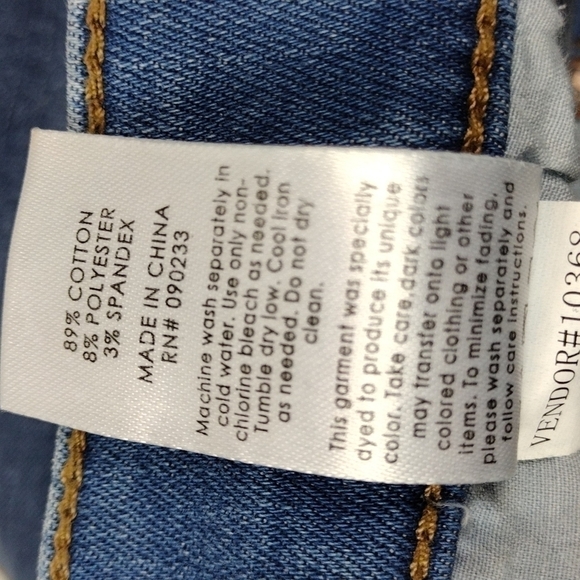 Pacsun Los Angeles Blue Medium Light Wash Color Block High Rise Raw Hem Jegging - Picture 7 of 11